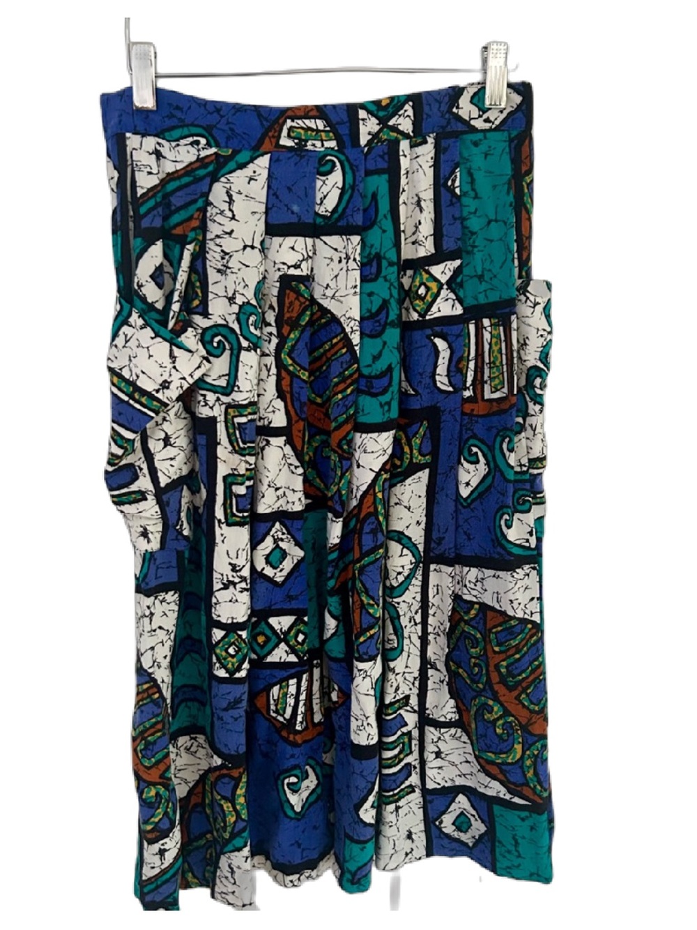 Vintage Louben 90s Abstract Pleated Midi Skirt Made in Canada